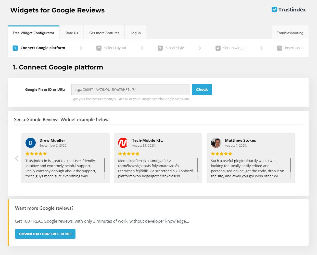 Widgets for Google Reviews4