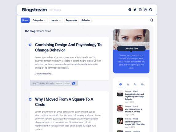 Blogstream- free blog WordPress themes