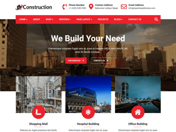 Construction Light Best free construction WordPress themes