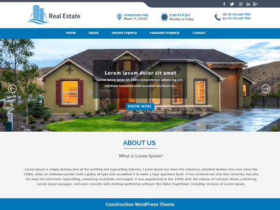 Construction Realestate Best free construction WordPress themes