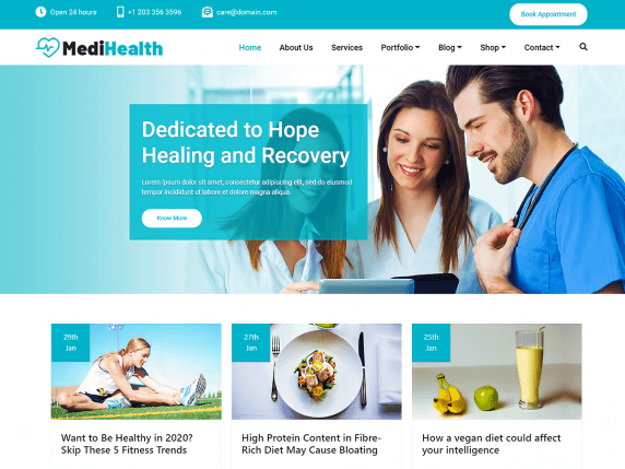 MediHealth Best hospital WordPress theme
