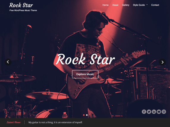 Rock Star -Best free music WordPress themes