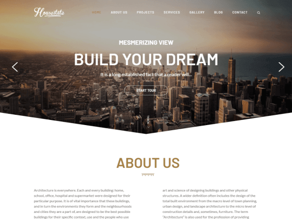 house state Best free architecture WordPress themes