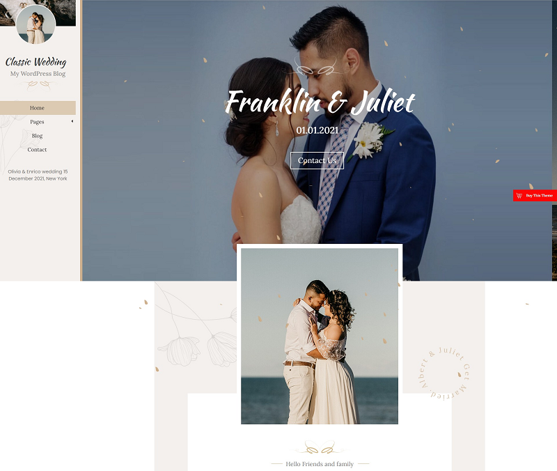 Classic Wedding free WordPress theme