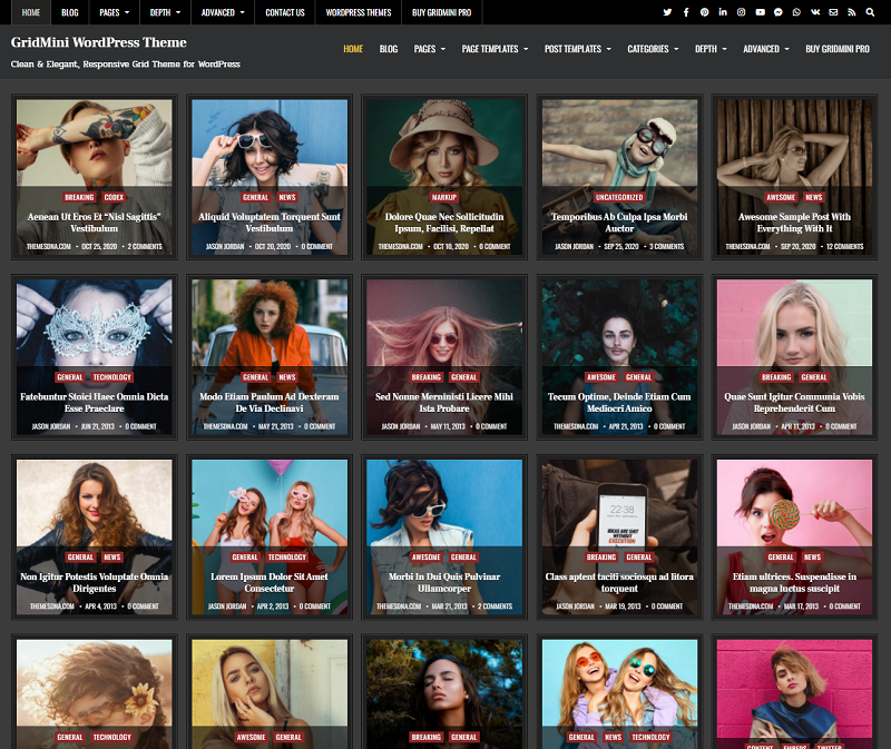 GridMini free gallery WordPress themes