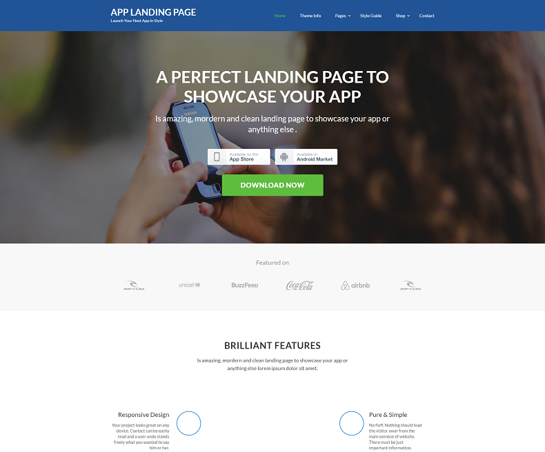 App Landing Page