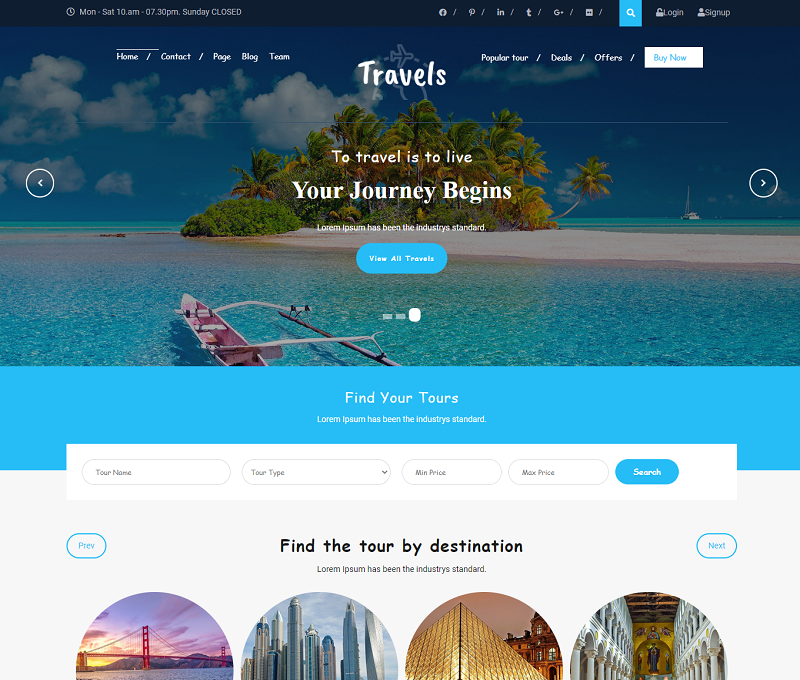 Tafri Travel WordPress theme