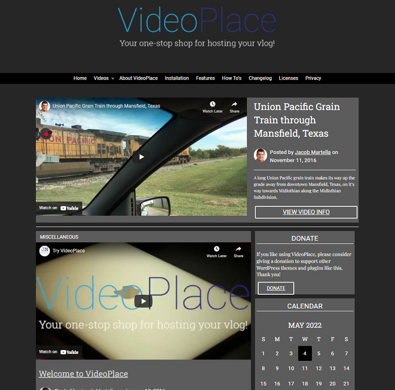 VideoPlace theme
