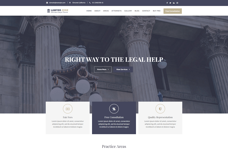 Lawyer Zone Law WordPress Theme