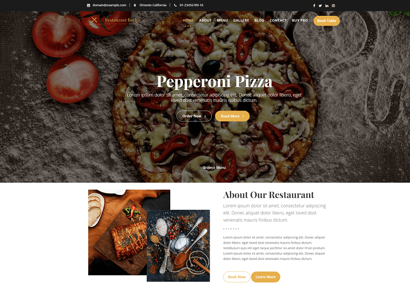 Restaurant Recipe WordPress theme