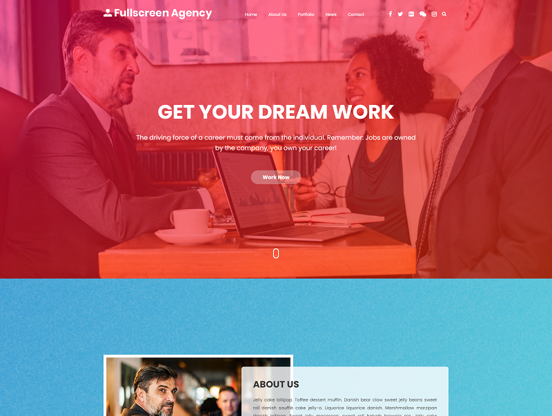 Fullscreen Agency theme- FullScreen WordPress Theme