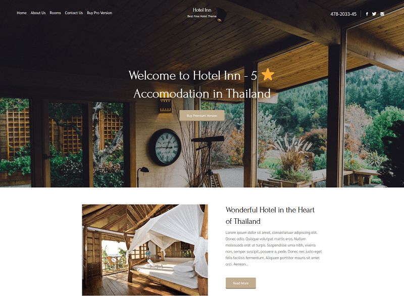 Hotel Inn WordPress theme