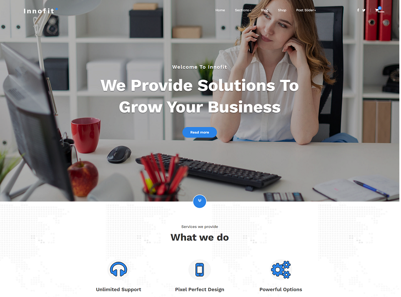 Innofit parallax WordPress Theme