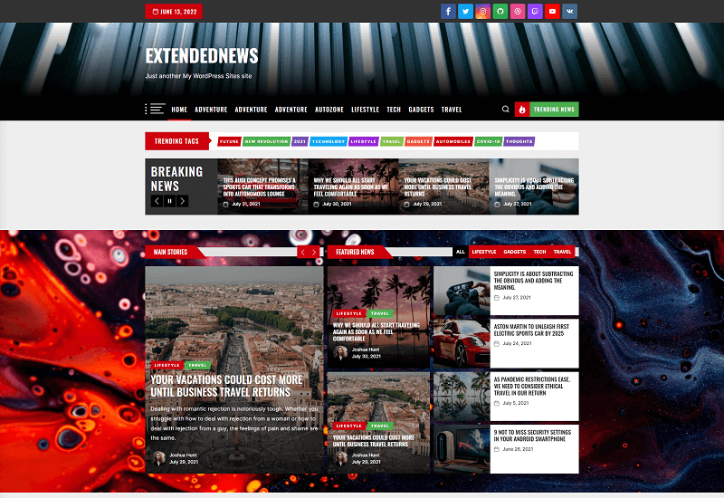 ExtendedNews theme