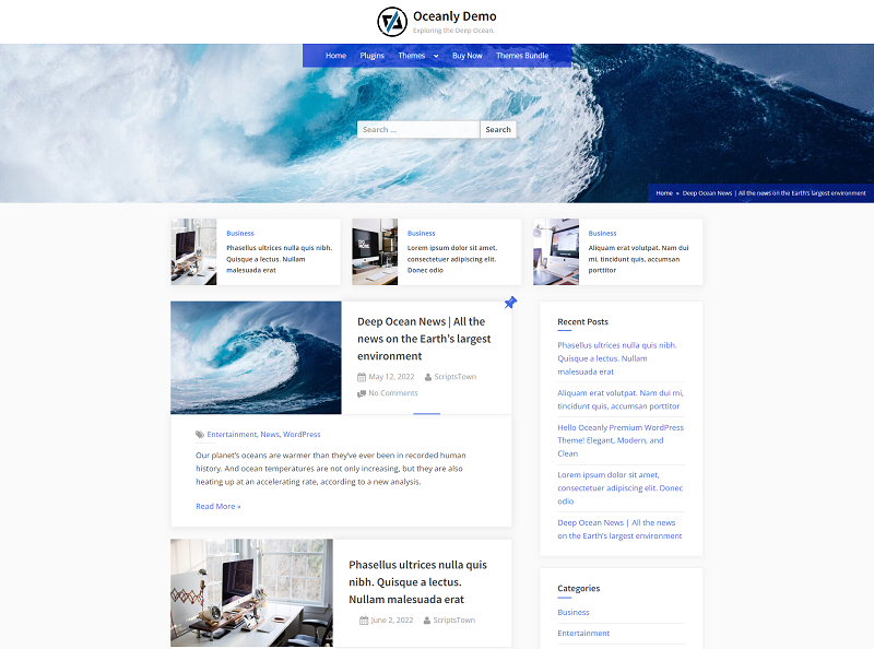 Oceanly WordPress theme