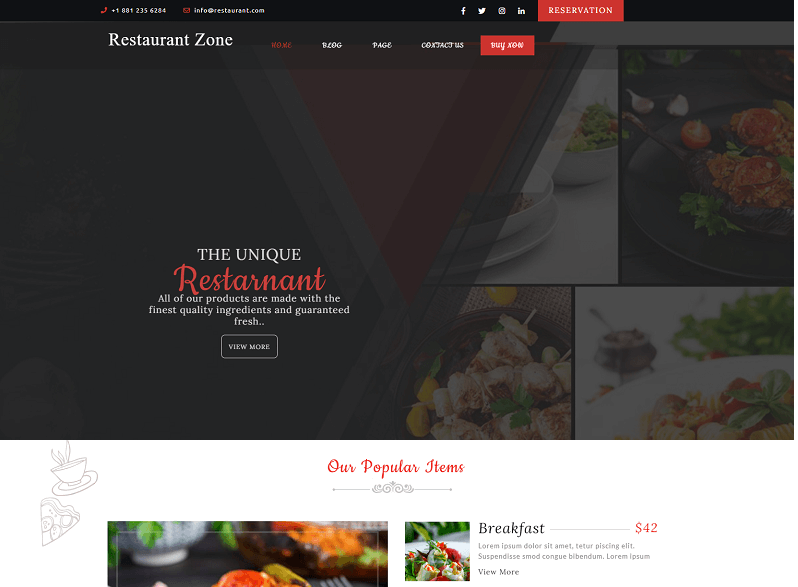 Restaurant Zone Theme