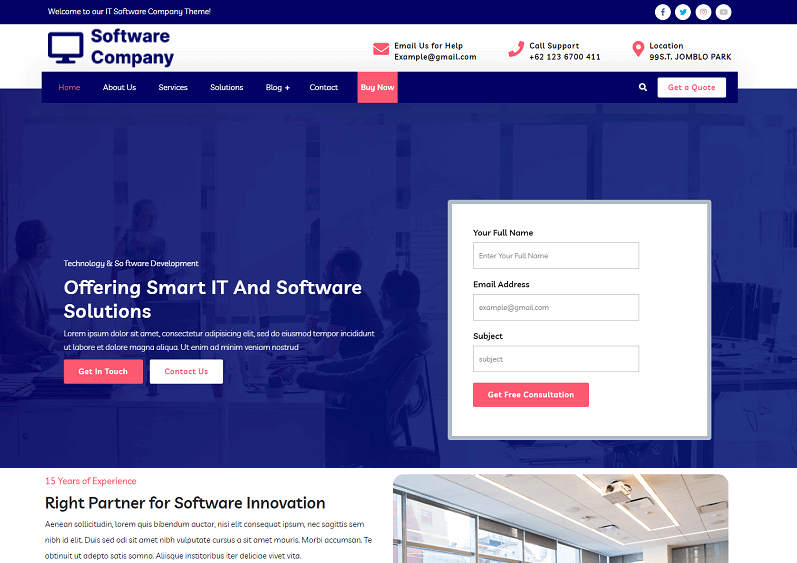 Tech Software Company theme
