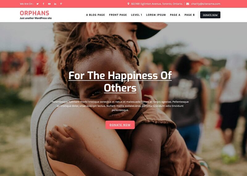 Orphans Lite WordPress theme for church