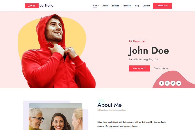 CWW Portfolio Free theme WordPress