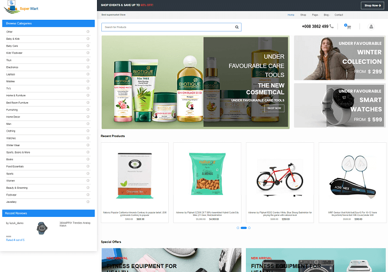 Supermart Ecommerce theme