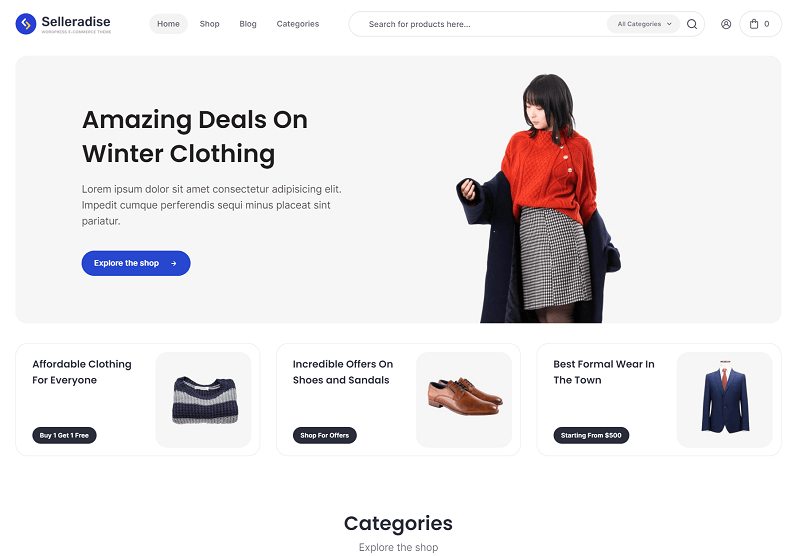 Selleradise Lite best free Woocommerce theme