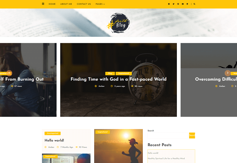 Faith Blog Free Church WordPress Themes