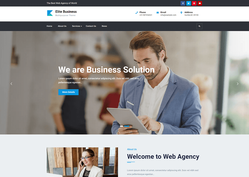 Elite Business free WordPress theme