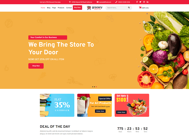 Grocery Shopping Free lightweight WordPress theme