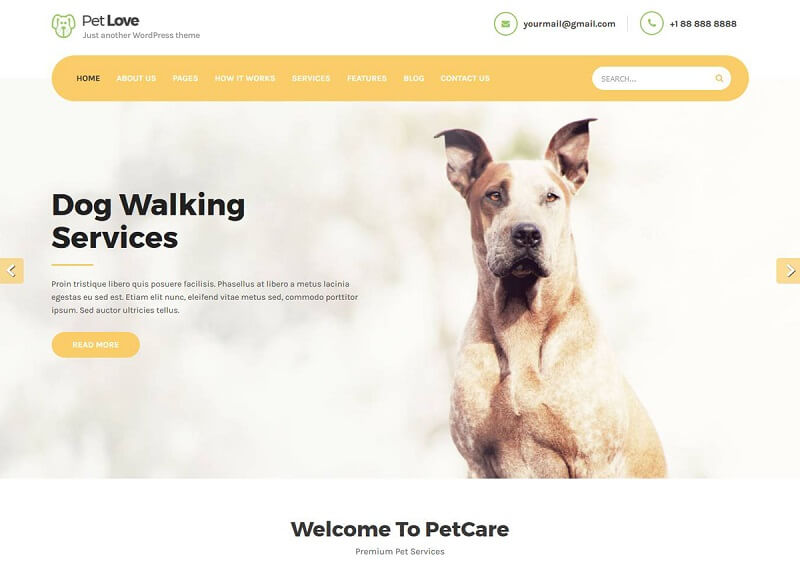 Petlove free WordPress pet theme