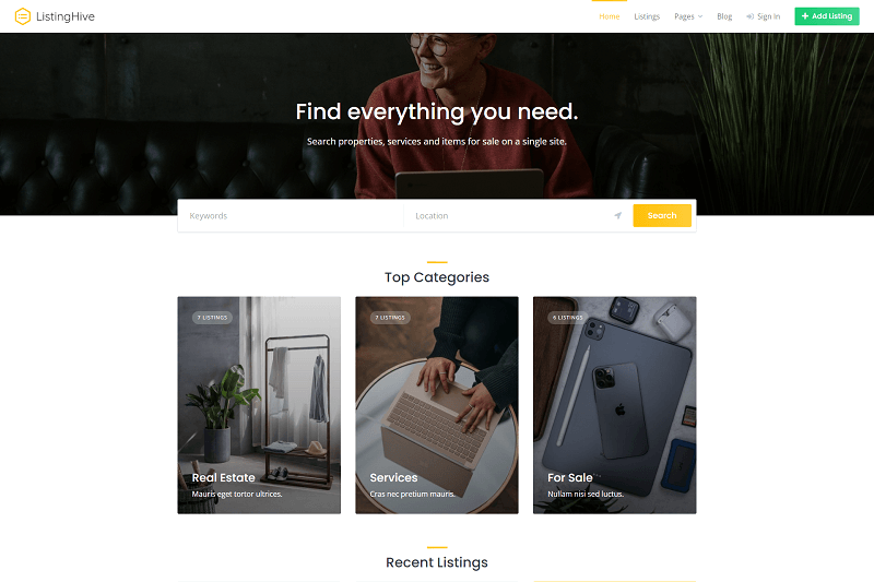 ListingHive Classified Ad WordPress Theme