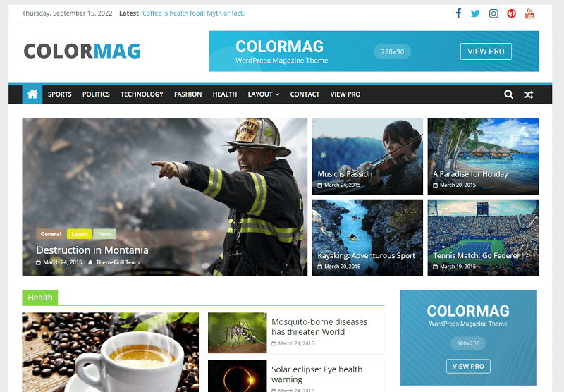 ColorMag- Free Magazine WordPress Theme