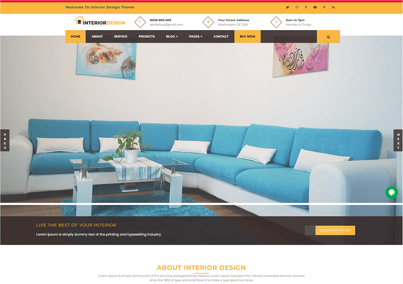 Interior Designs- Free Real Estate WordPress Themes