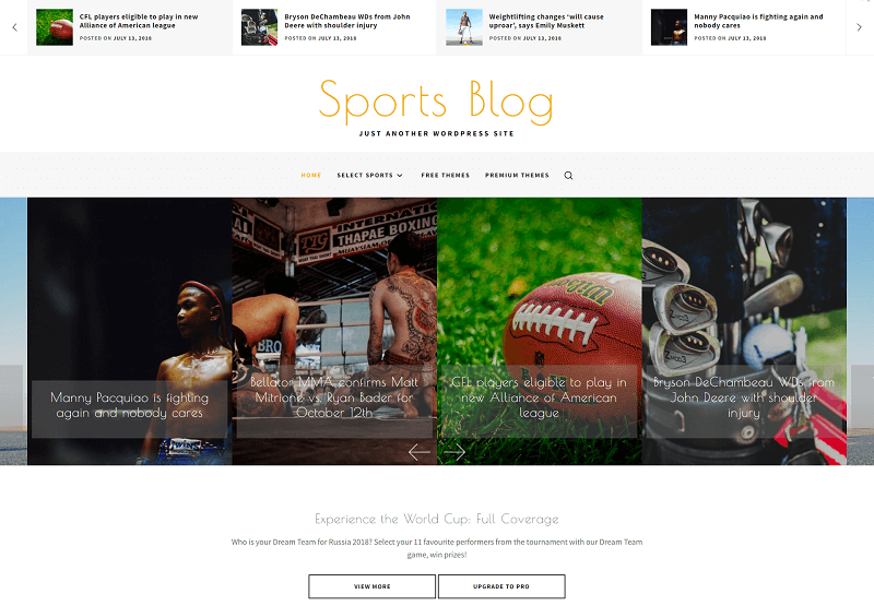Sports Blog Theme