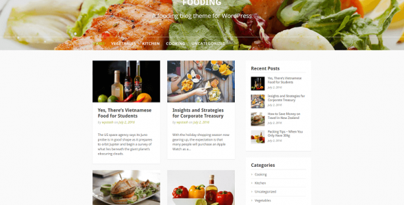 Free food blog WordPress themes