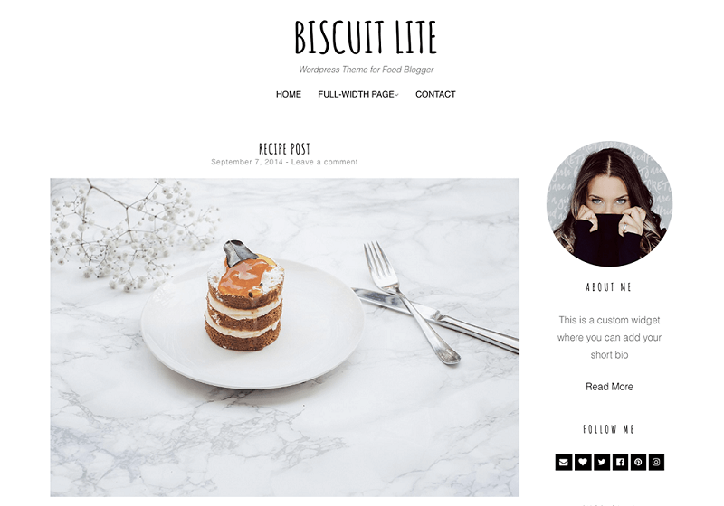 Biscuit Lite free food Blog WordPress theme