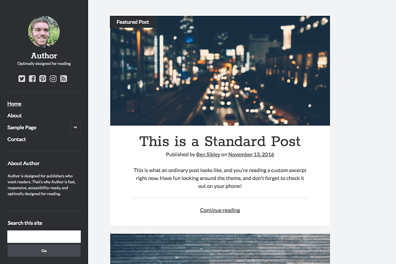 Free WordPress themes for Writers