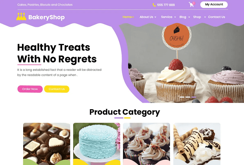 Free HTML WordPress Themes - Bakery Store
