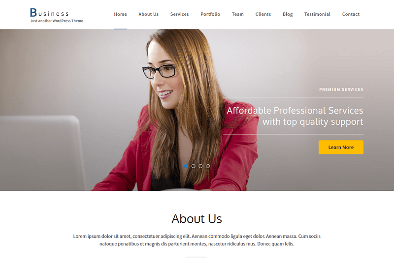 Business One Page theme