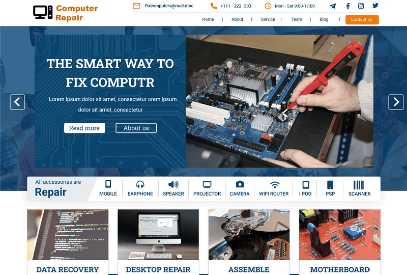 Computer Repair Center theme