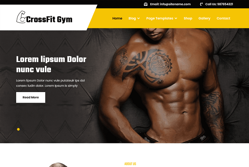 CrossFit Gym Free WordPress Theme