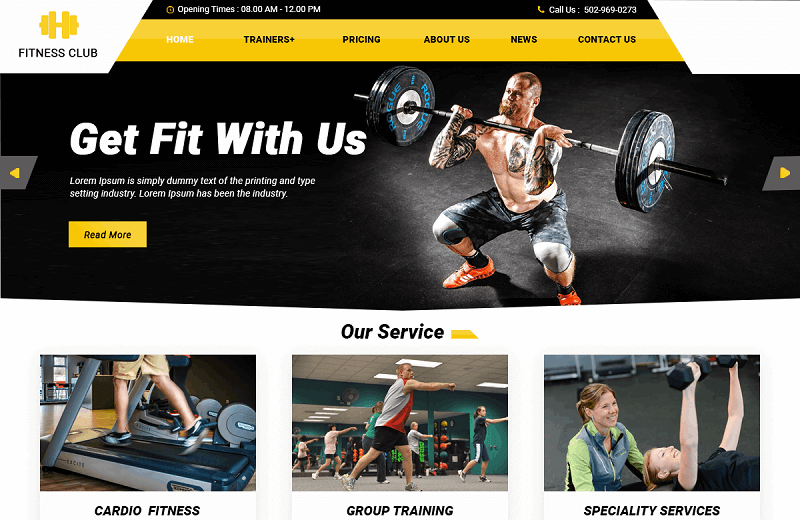 Fitness Gym Club theme