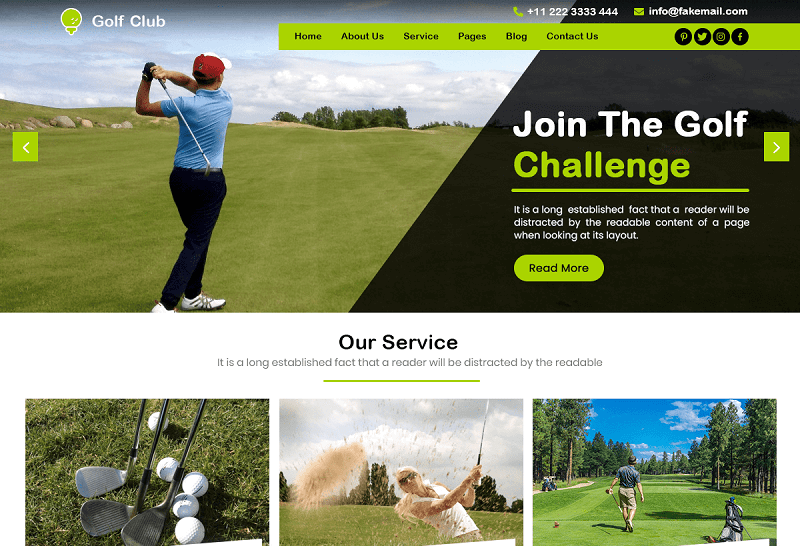 Golf Club WordPress theme