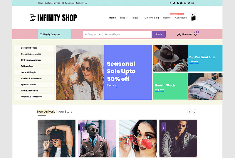 Free WordPress Marketplace Theme - Infinity Shop