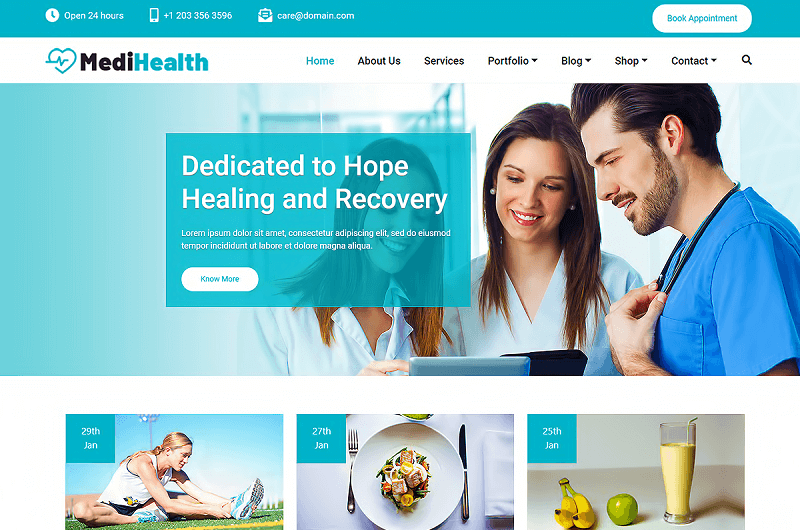 MediHealth Free Nursing WordPress Theme