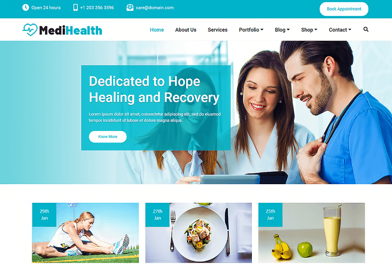 Free Pharmacy WordPress Theme - MediHealth