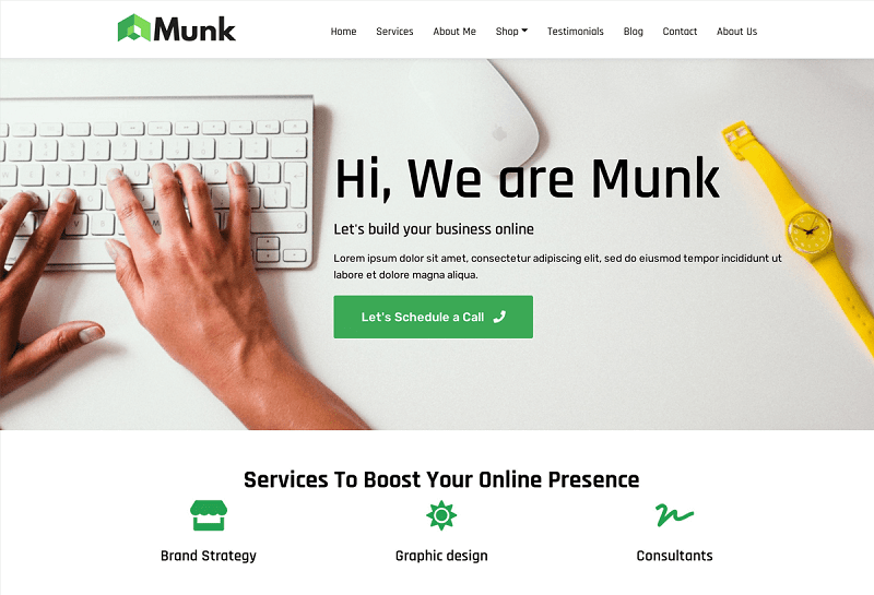 Free Non Profit WordPress Theme - Munk theme