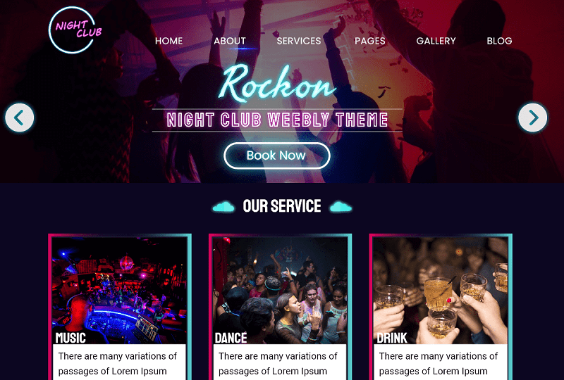 Night Club - Free HTML WordPress Theme