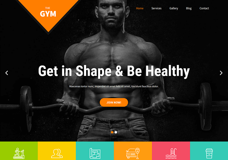 Best Free Gym WordPress Theme- SKT Gym theme