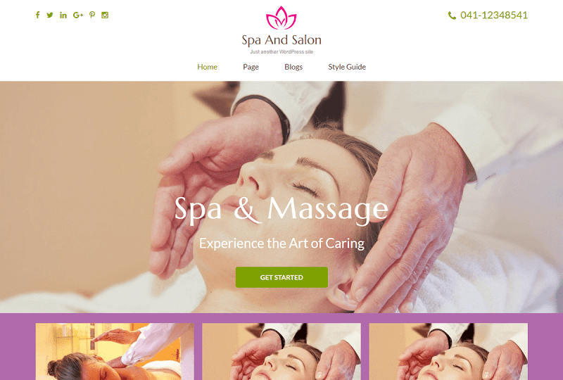 Spa and Salon WordPress theme