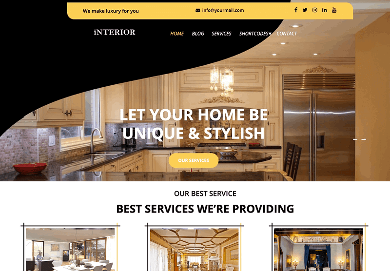 Free Luxury WordPress theme- Luxury Interior theme